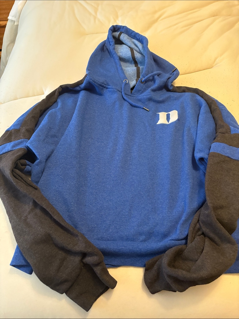 Colosseum Blue and Charcoal Hooded Pullover Sweatshirt